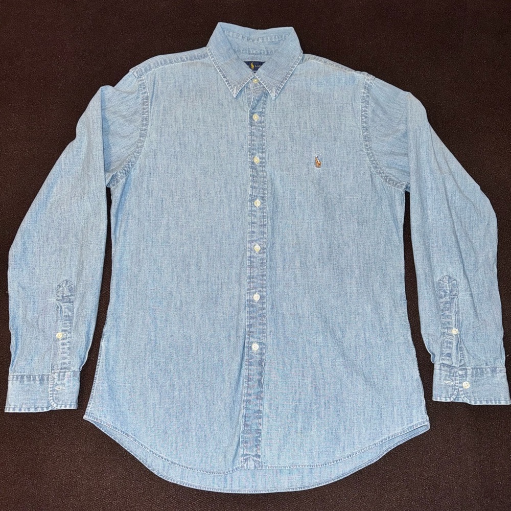 Denim Slim-Fit, long sleeve, Ralph Lauren Polo.  Sz. Large.